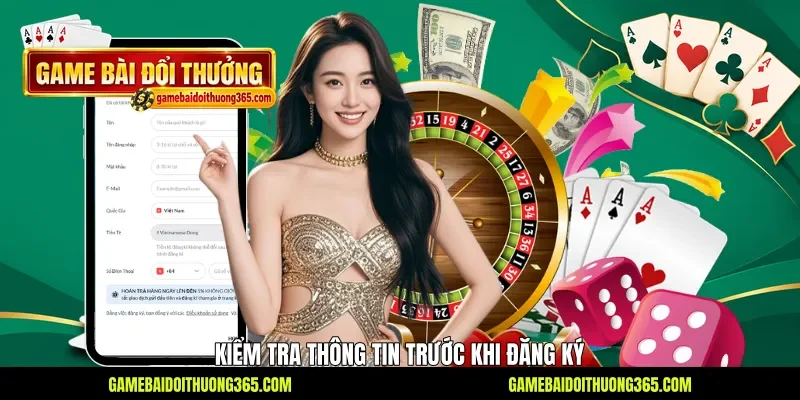 Kiểm tra thông tin trước khi đăng ký